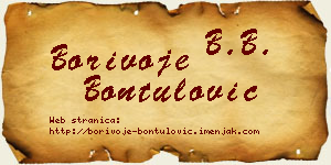 Borivoje Bontulović vizit kartica